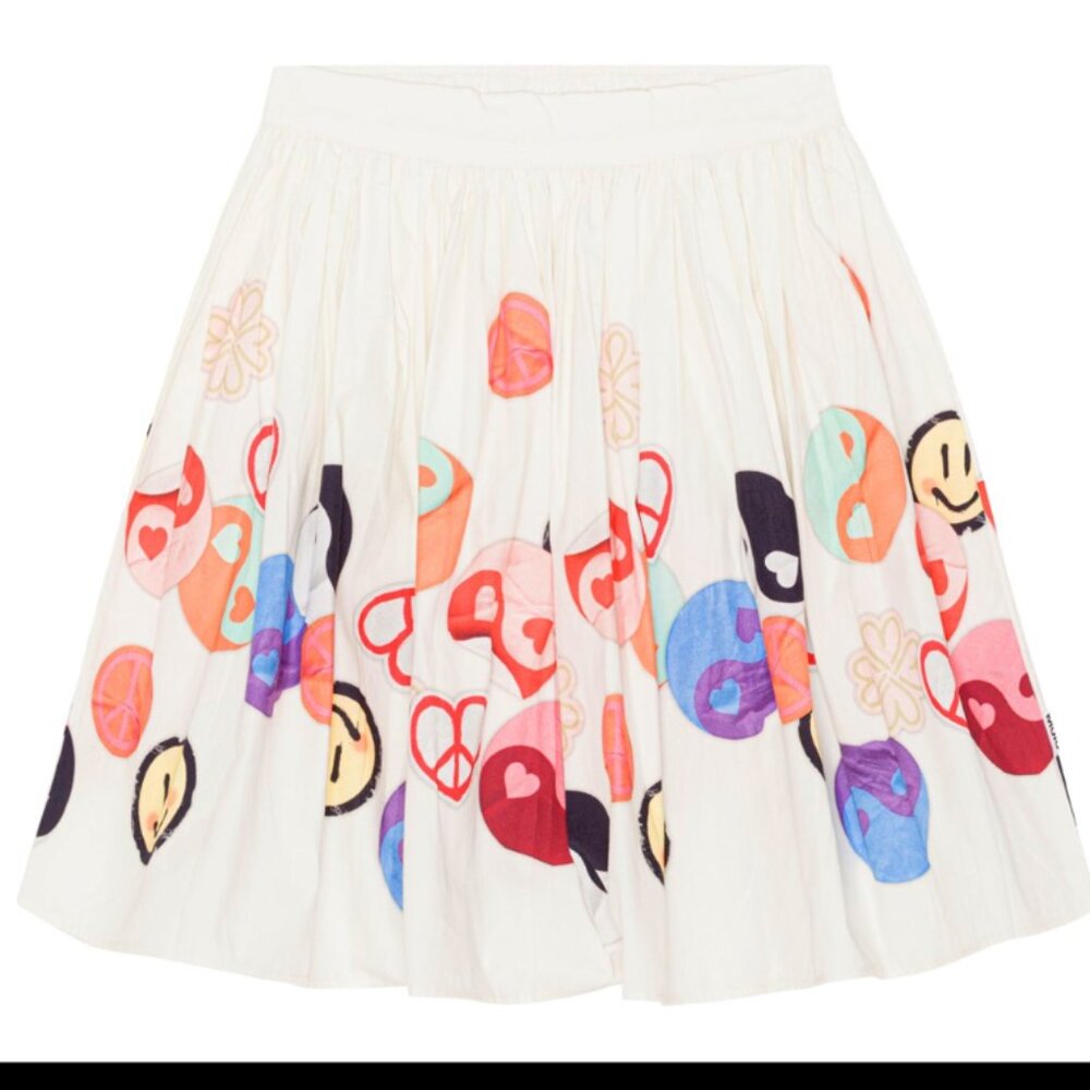Molo Bonnie Off White printed cotton skirt size 13-14